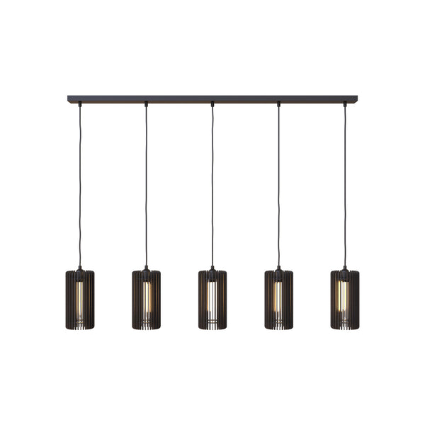 Tubo hanglamp vijf kappen